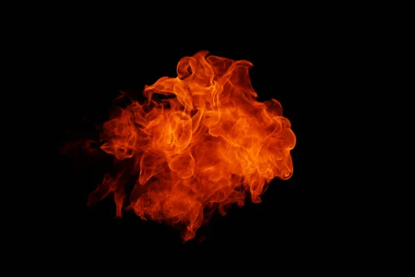 Closeup Fire Flames Black Background — Stock Photo, Image