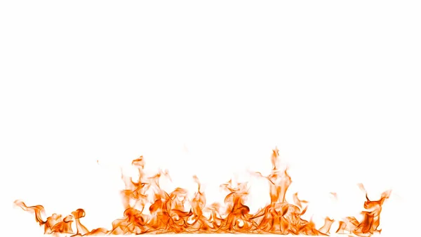 Tűz lángok elszigetelt fehér háttér. — Stock Fotó