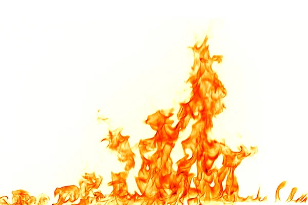 Φωτιά φλόγες απομονωμένες σε λευκό φόντο. — Φωτογραφία Αρχείου