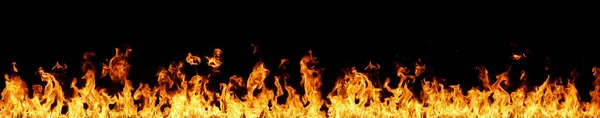 Close Fire Flames Black Background — Stock Photo, Image