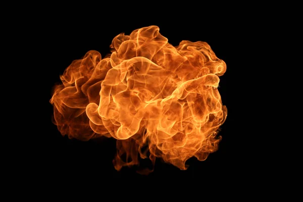 Closeup Fire Flames Black Background — Stock Photo, Image