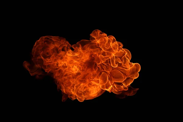 Closeup Fire Flames Black Background — Stock Photo, Image