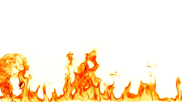 Ogień Płomienie Izolowane Białym Tle — Zdjęcie stockowe