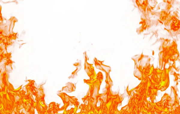 Fire flames isolated on white background.