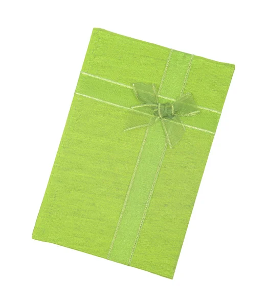 Green Gift Box Isolated White — Stock Photo, Image
