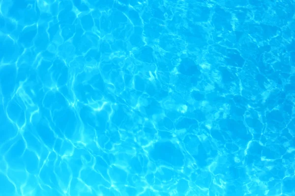 Blå Färg Vatten Poolen Krusade Vatten Detalj Bakgrund — Stockfoto