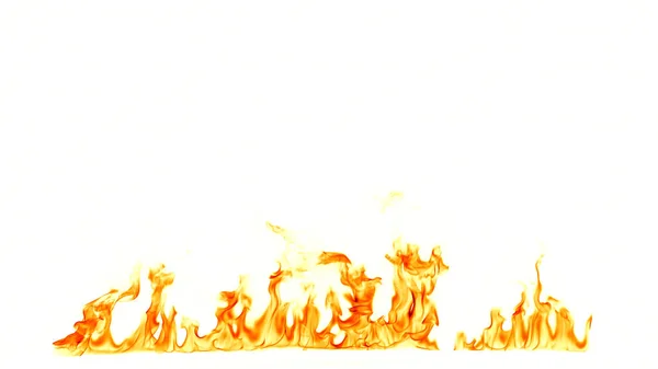 Beyaz arkaplanda yangın alevleri izole edildi.