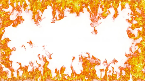 Closeup of Fire flames on white background
