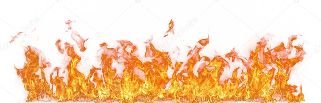 Fire flames isolated on white background