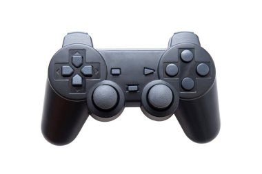 Oyun Çubuğu Video Oyunları Beyaz Arkaplanda Siyah İzole Edildi.