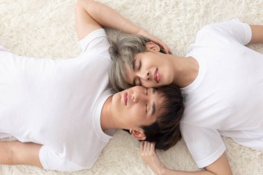 Gay Çiftler Genç Asyalı Erkekler LGBT Kavramları.