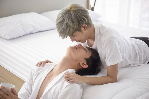 Gay Çiftler Genç Asyalı Erkekler Lgbt Kavramları — Stok fotoğraf