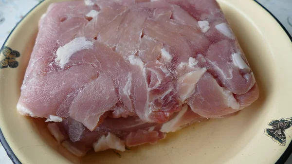 Trozo Carne Cerdo Congelada —  Fotos de Stock