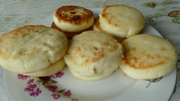 Tartas Queso Hechas Requesón —  Fotos de Stock