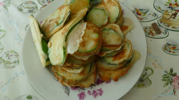 Stekt Zucchini Friska Livsmedel — Stockfoto