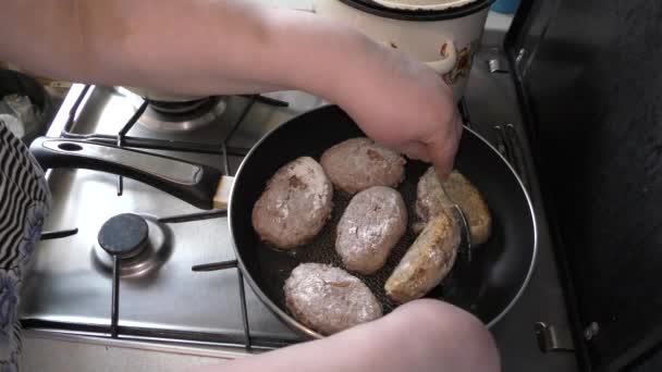 남비에 고깃덩어리를 요리하라 — 비디오