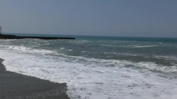 Vagues Déchaînées Sur Plage Mer — Video