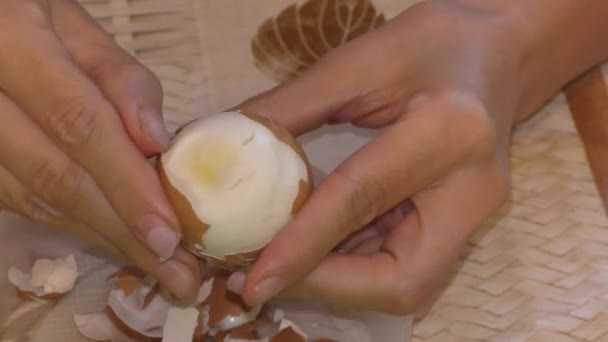 Huevo Gallina Concepto Alimentos Saludables — Vídeo de stock