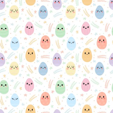 Renkli Paskalya yumurtaları ile dikişsiz desen. Mutlu Paskalyalar. Sevimli arka plan