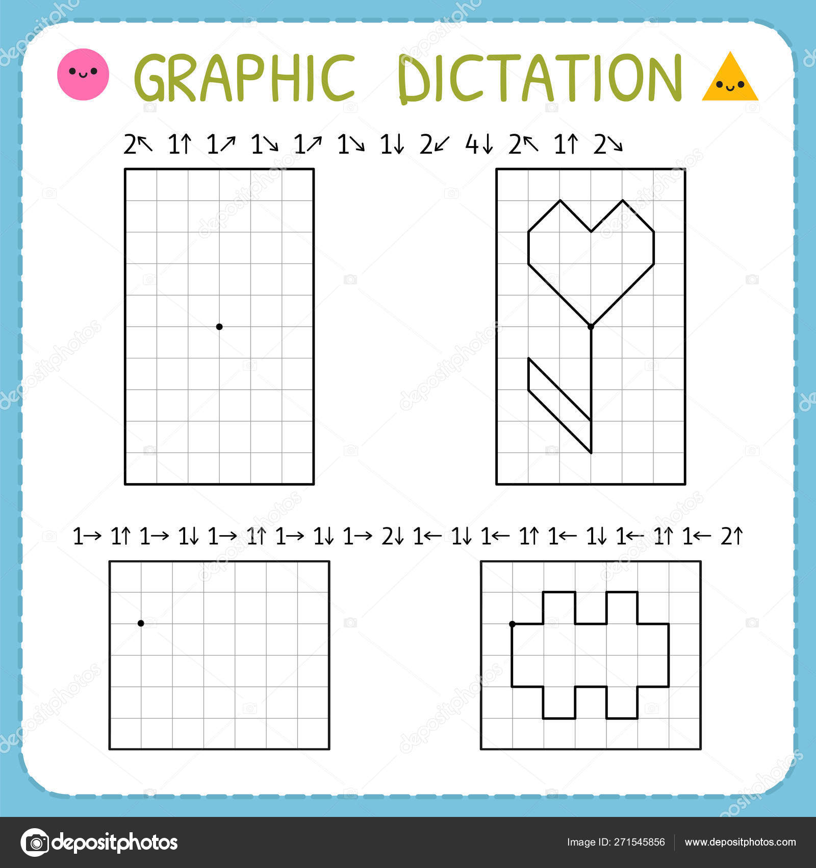 graphic dictation preschool worksheets for practicing motor skills working pages for children kindergarten educational game for kids stock vector image by c saenal78 271545856