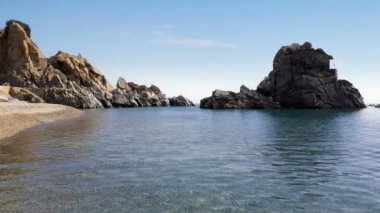 Staletti, Catanzaro, Calabria, Italya 'da yer alan Pietragrande Cliff görünümü.