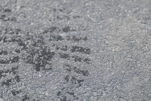 Ślad Mokrego Buta Nawierzchni Asfaltowej Makro Droga Szara Zbliżenie — Zdjęcie stockowe