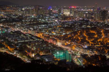 Night sky view of Seoul, South Korea
