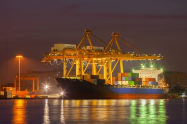 The cargo ship preparing to ship the product.