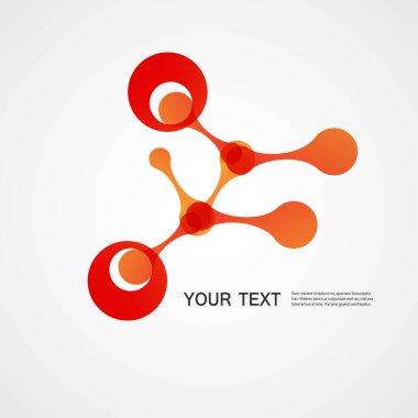 Vektör kırmızı molekül beyaz arkaplan