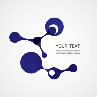 Vektör mavi molekül beyaz arkaplan