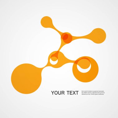 Vektör sarı molekül beyaz arkaplan