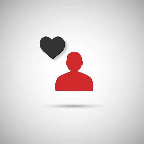 Icono plano corazón humano sobre un fondo gris — Vector de stock