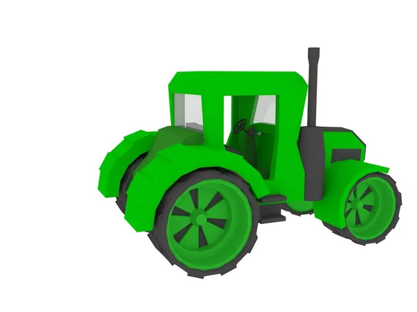 Program 3D yapılan ağır güçlü traktör-illüstrasyon