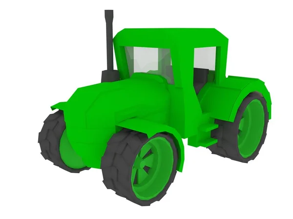 Silný Traktor Vyrobený Programu Ilustrace — Stock fotografie