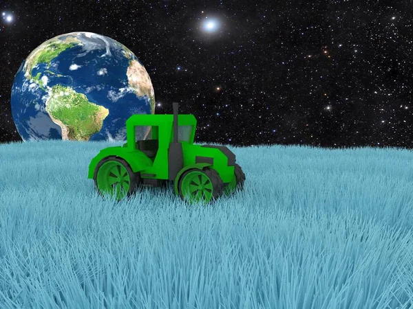 ay yüzeyinde traktör