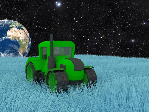     ay yüzeyinde traktör