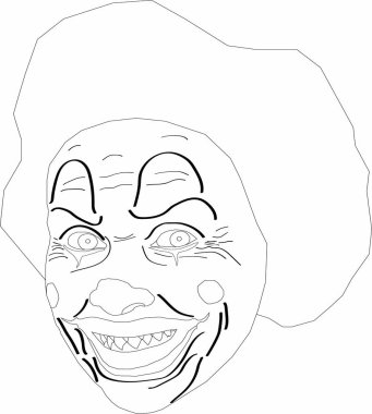 bir gülümseyen ürkütücü korkutucu palyaço vektör grafikleri