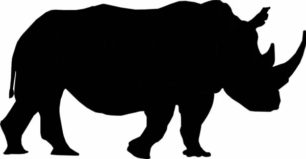 Grafica Vettoriale Grande Rinoceronte Erbivori — Vettoriale Stock
