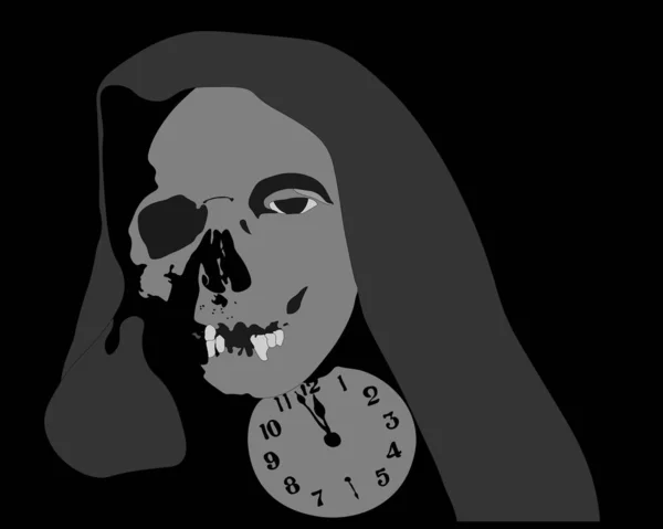 Hayatın dokunduğu bir adamın korkunç yüzü. Vektör grafikleri