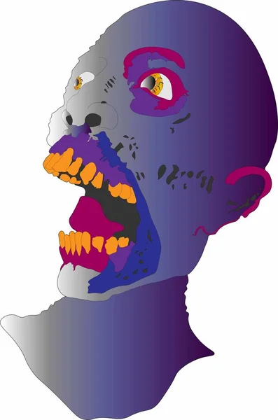 Vektorová Grafika Hlavy Křičící Zombie — Stockový vektor