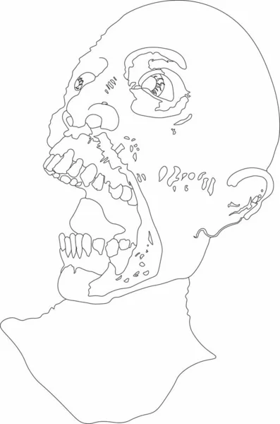 bir çığlık zombi başının vektör grafik