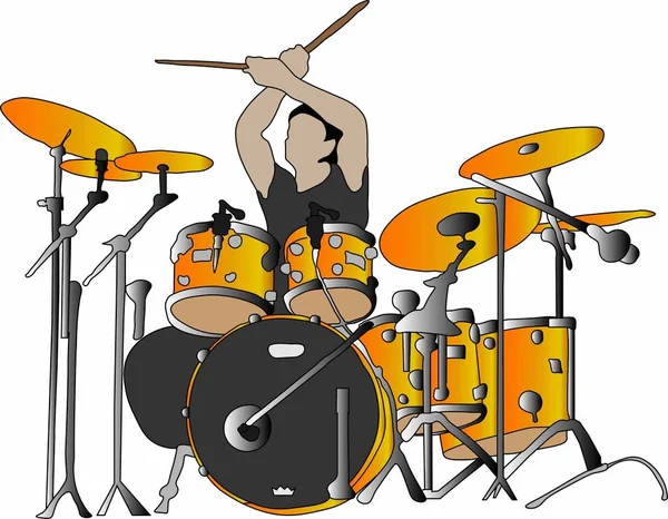 vektör grafik müzisyen davul çalar