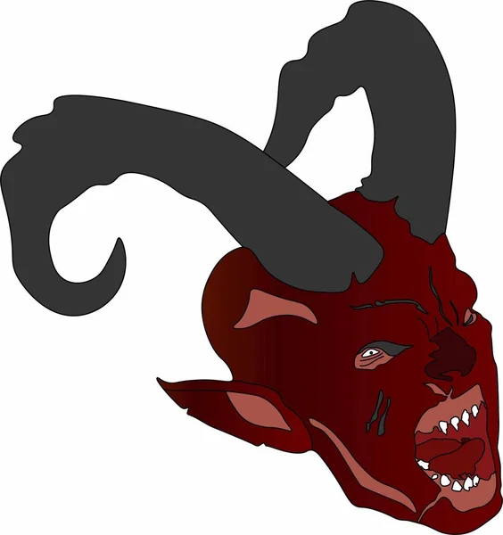 vektör grafikler boynuzlu bir iblis yüzü