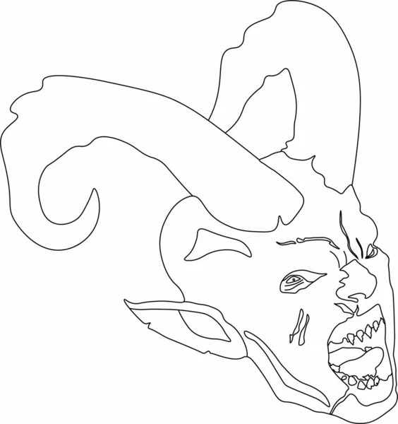 vektör grafikler boynuzlu bir iblis yüzü