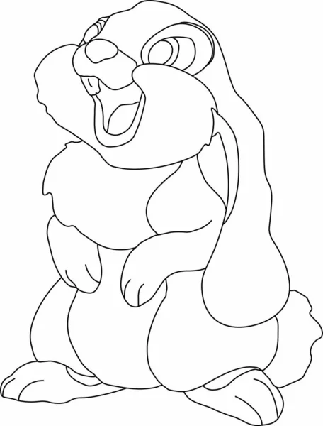 vektör grafik sevimli, kabarık tavşan, yukarı bakıyor