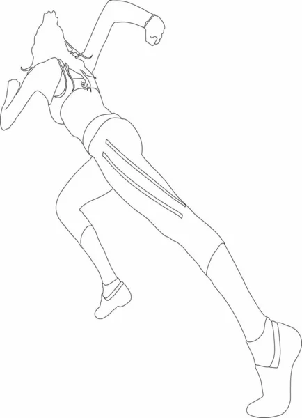 vektör grafik çalışan kadın, spor, atletizm .