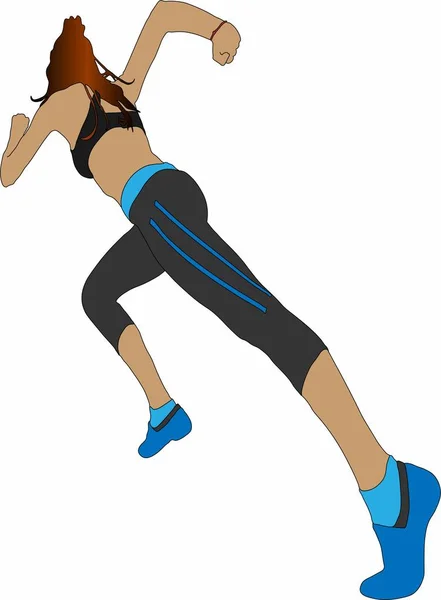 vektör grafik çalışan kadın, spor, atletizm .