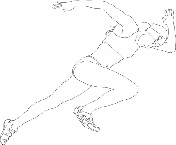 koşan bir kadın atlet vektör grafikleri