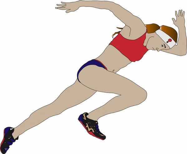 koşan bir kadın atlet vektör grafikleri