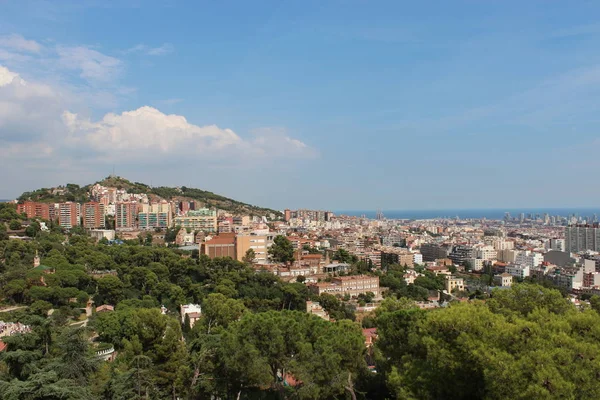 Vista Sobre Barcelona Desde Montaña — Foto de Stock